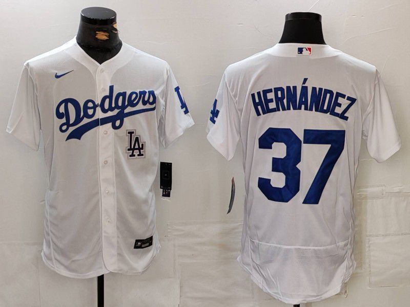 Men Los Angeles Dodgers #37 Hernandez White Nike Elite 2024 MLB Jersey style 7264->los angeles dodgers->MLB Jersey